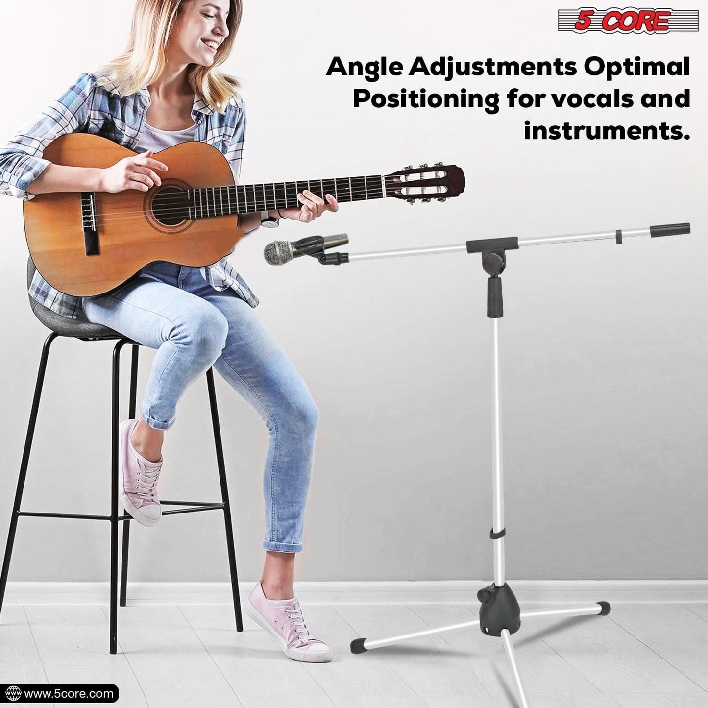 5Core Tripod Mic Stand Heavy Duty Adjustable Holder Floor Microphone