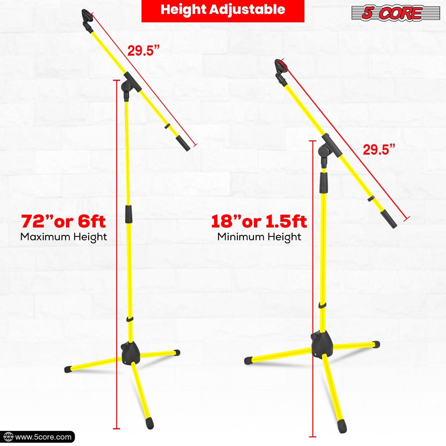 5Core Tripod Mic Stand Heavy Duty Adjustable Holder Floor Microphone