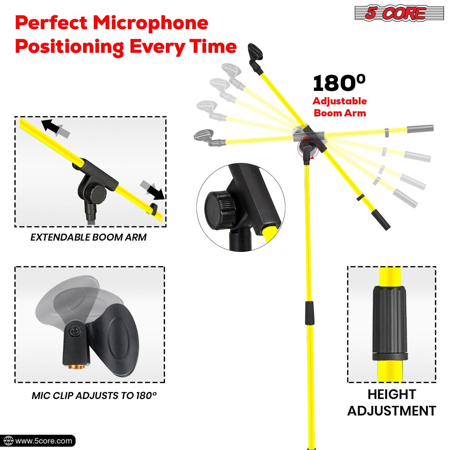5Core Tripod Mic Stand Heavy Duty Adjustable Holder Floor Microphone