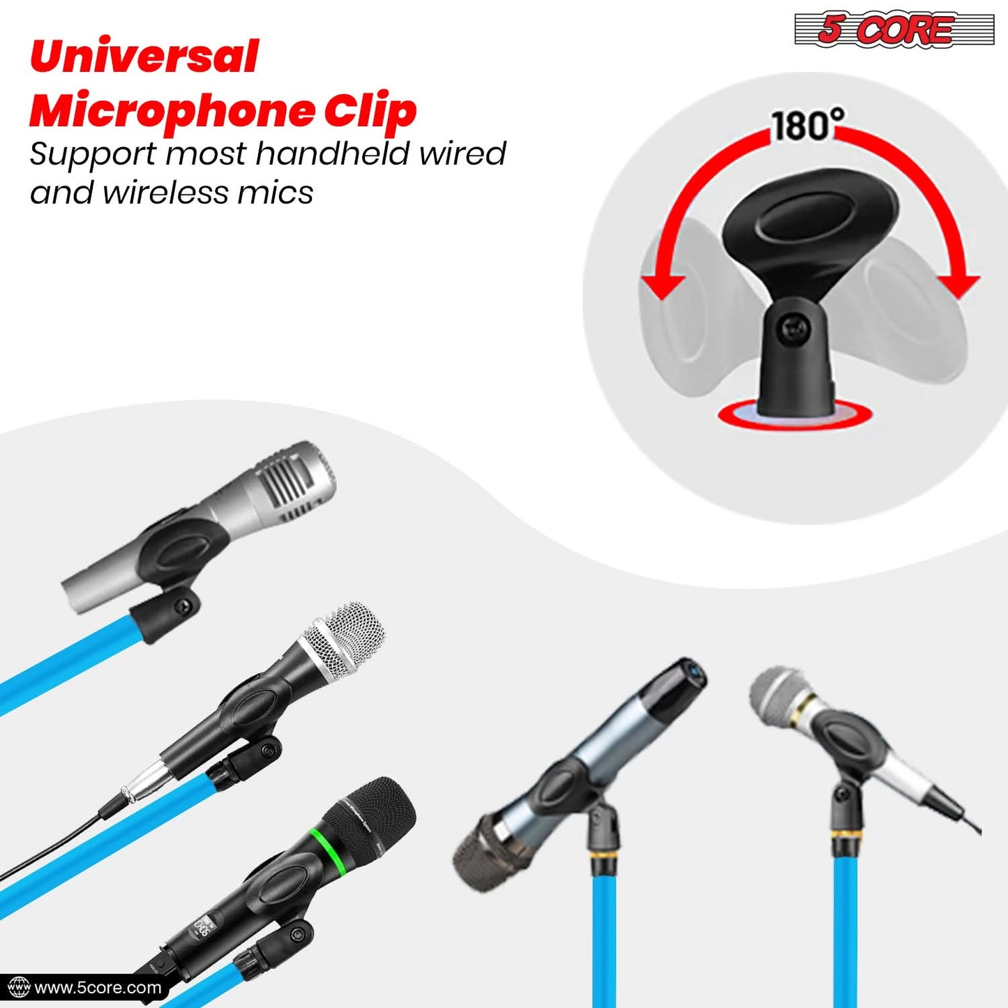 5Core Tripod Mic Stand Heavy Duty Adjustable Holder Floor Microphone