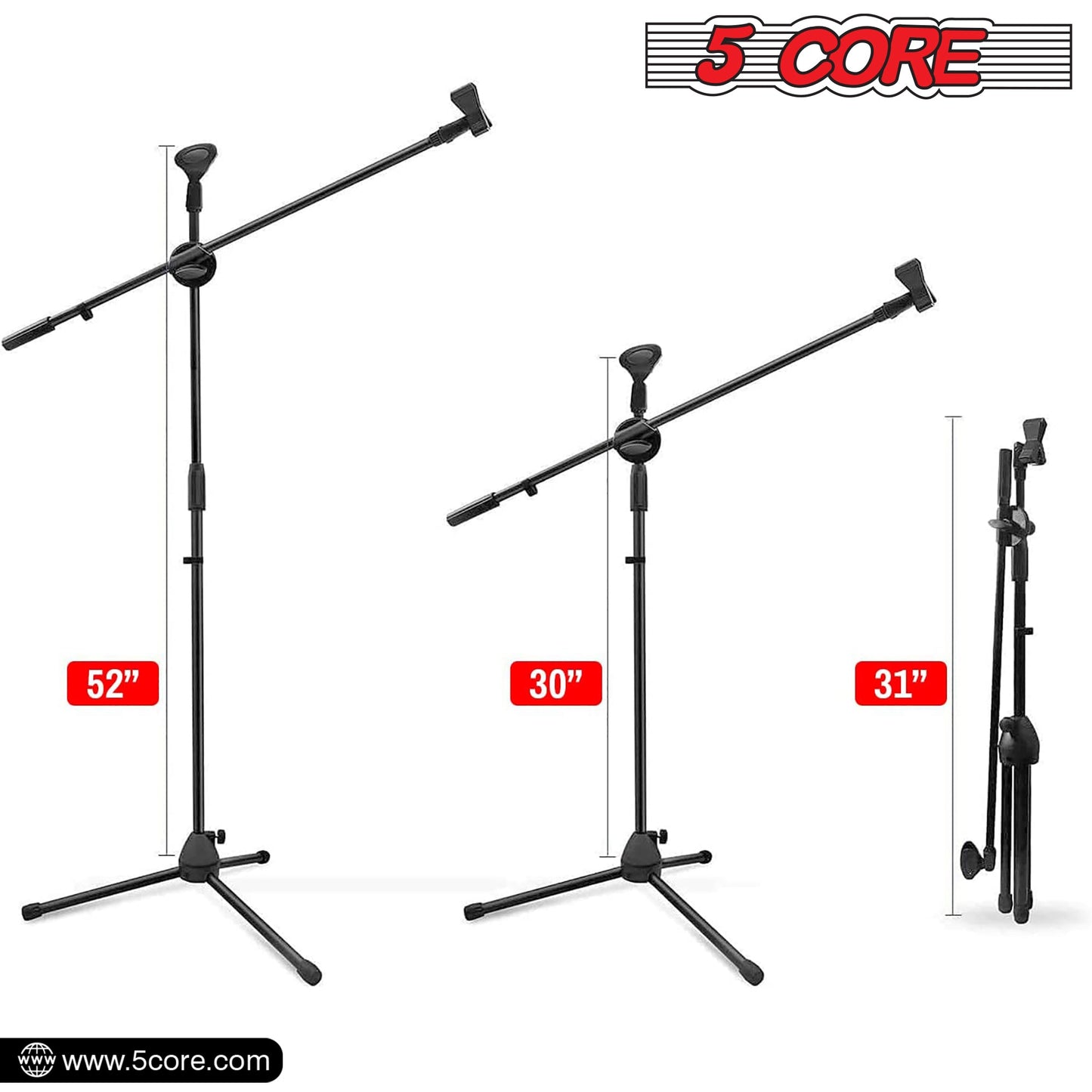 5Core Tripod Mic Stand Adjustable Heavy Duty Floor Holder Microphone