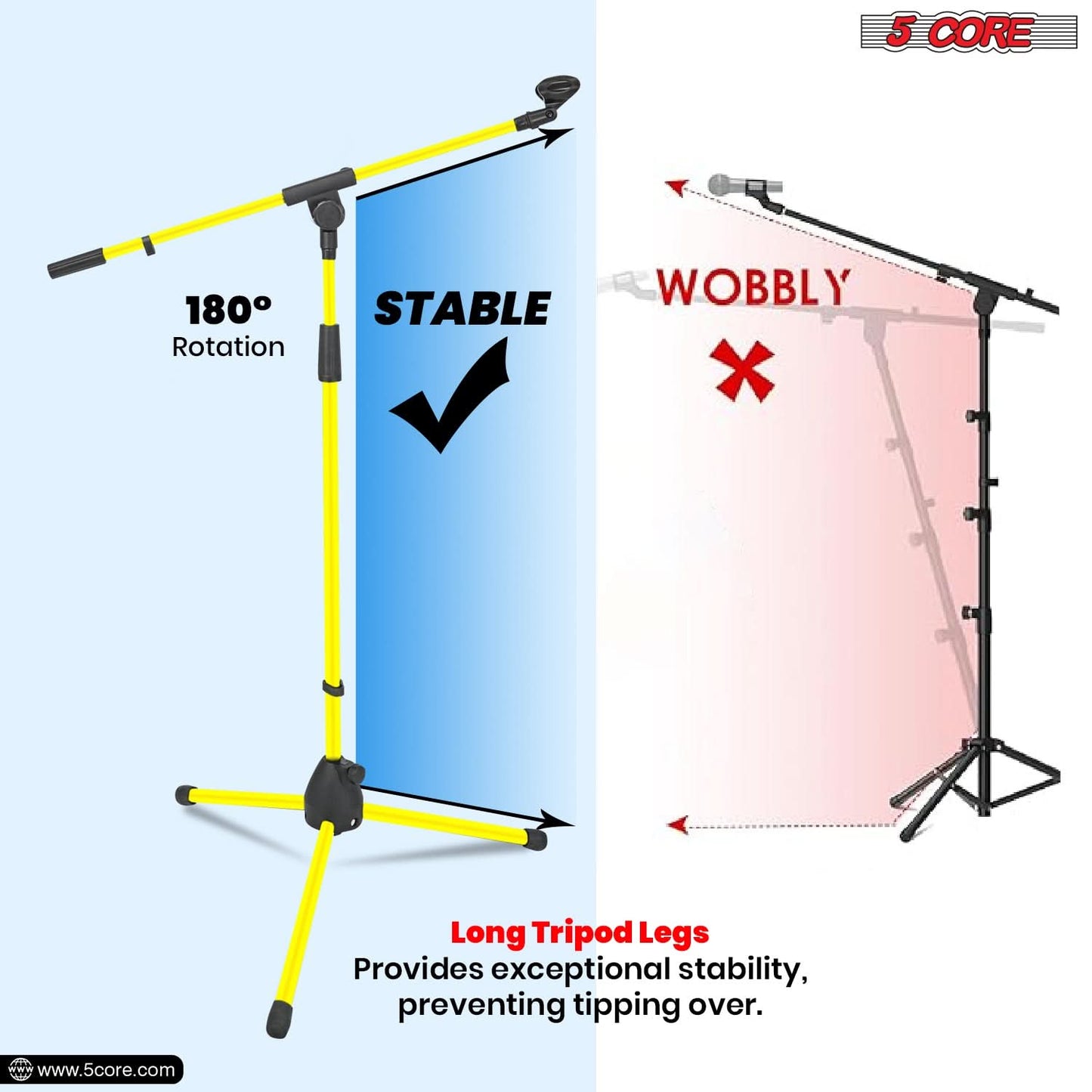 5Core Tripod Mic Stand Heavy Duty Adjustable Holder Floor Microphone
