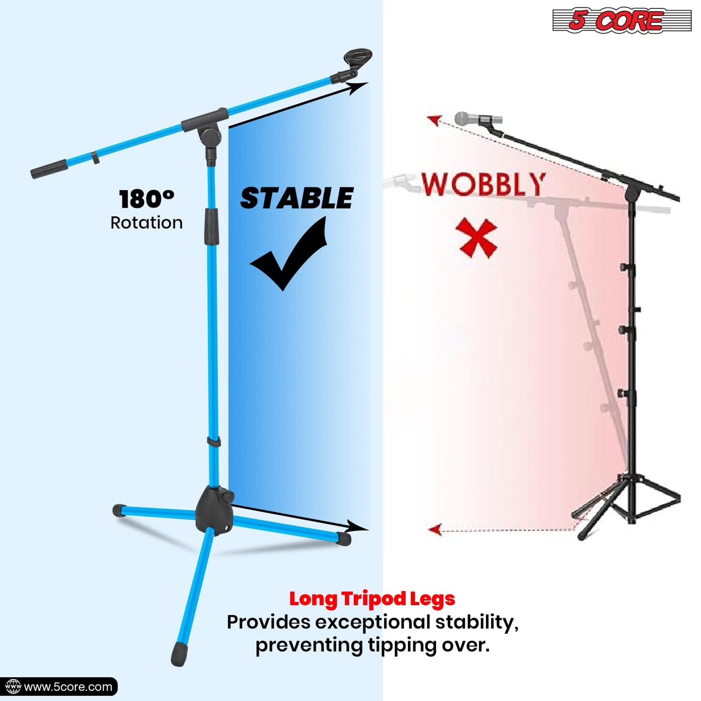 5Core Tripod Mic Stand Heavy Duty Adjustable Holder Floor Microphone