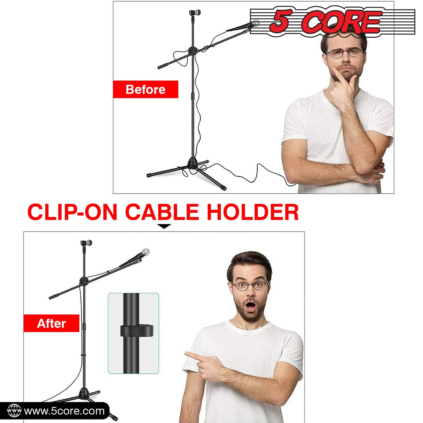 5Core Tripod Mic Stand Adjustable Heavy Duty Floor Holder Microphone
