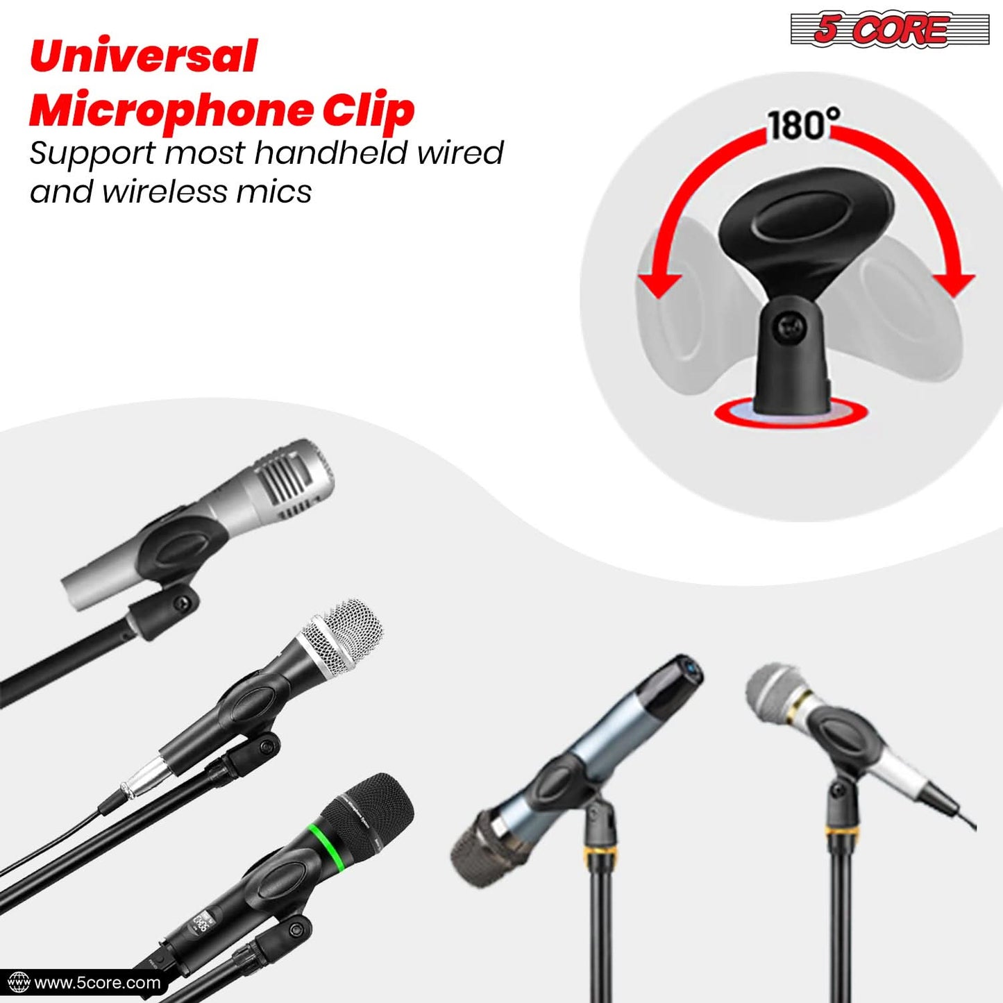5Core Tripod Mic Stand Heavy Duty Adjustable Holder Floor Microphone