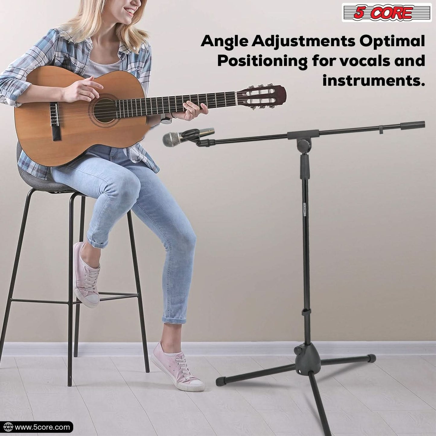 5Core Tripod Mic Stand Heavy Duty Adjustable Holder Floor Microphone