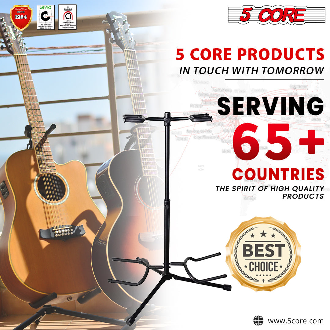 5Core Guitar Stand Floor Tripod Portable Adjustable Multi Guitars