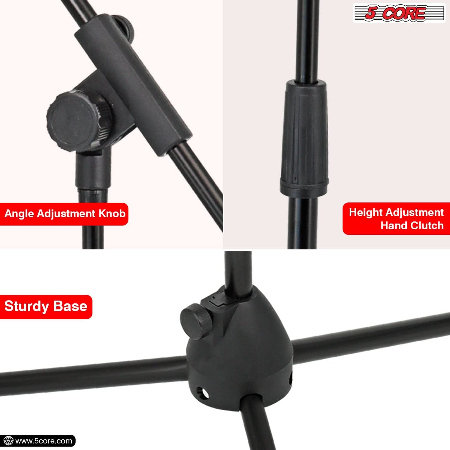 5Core Tripod Mic Stand Heavy Duty Adjustable Holder Floor Microphone