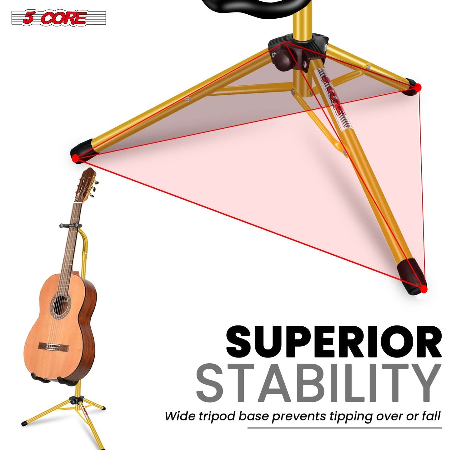 5Core Guitar Stand Floor Foldingholder Soporte Para Guitarra for