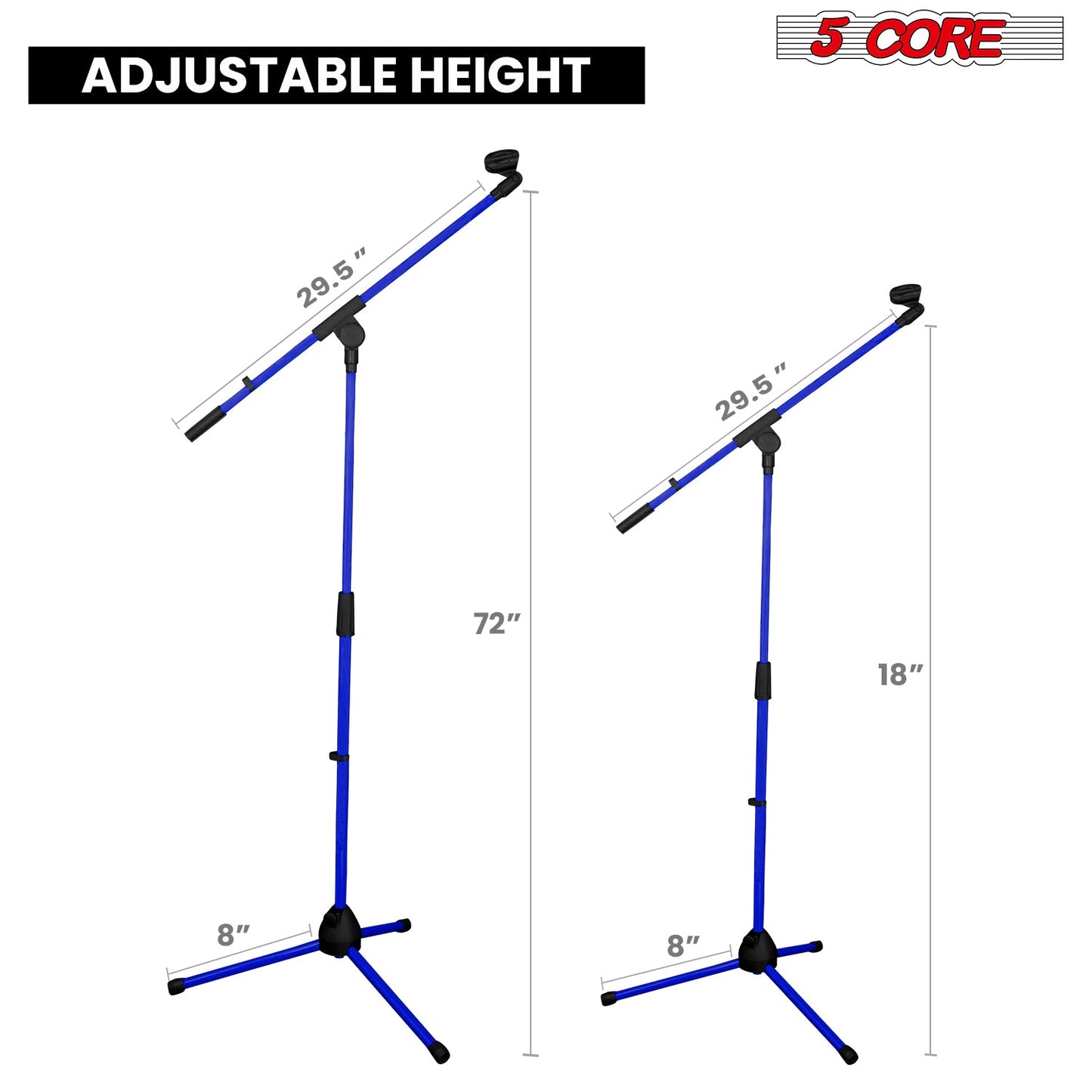 5Core Tripod Mic Stand Heavy Duty Adjustable Holder Floor Microphone