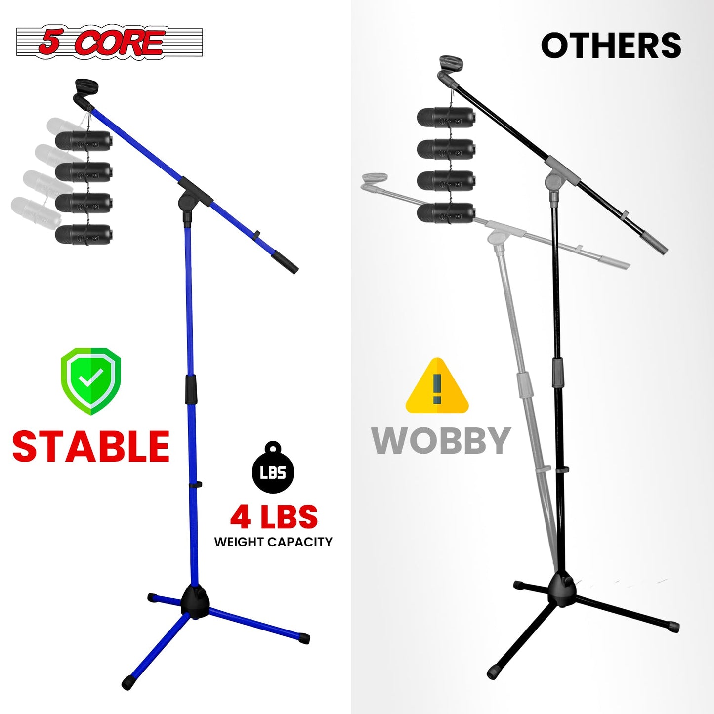 5Core Tripod Mic Stand Heavy Duty Adjustable Holder Floor Microphone