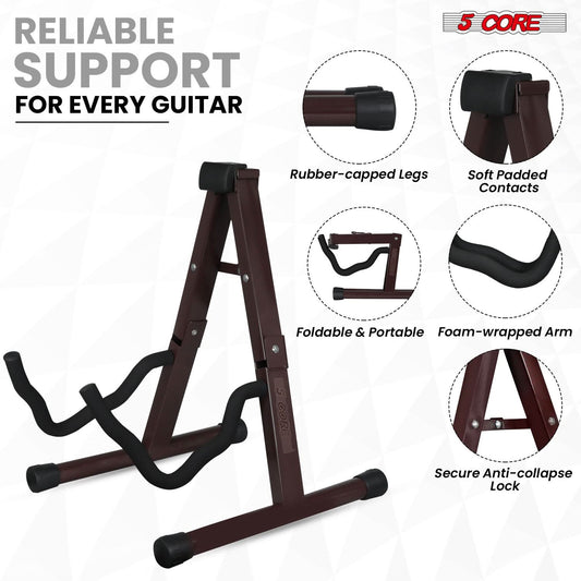 5Core Guitar Stand Floor A Frame Electric Acoustic Bass Soporte Para