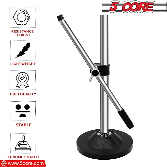 5Core Desktop Mic Stand Universal Desk Microphone Holder Table Top