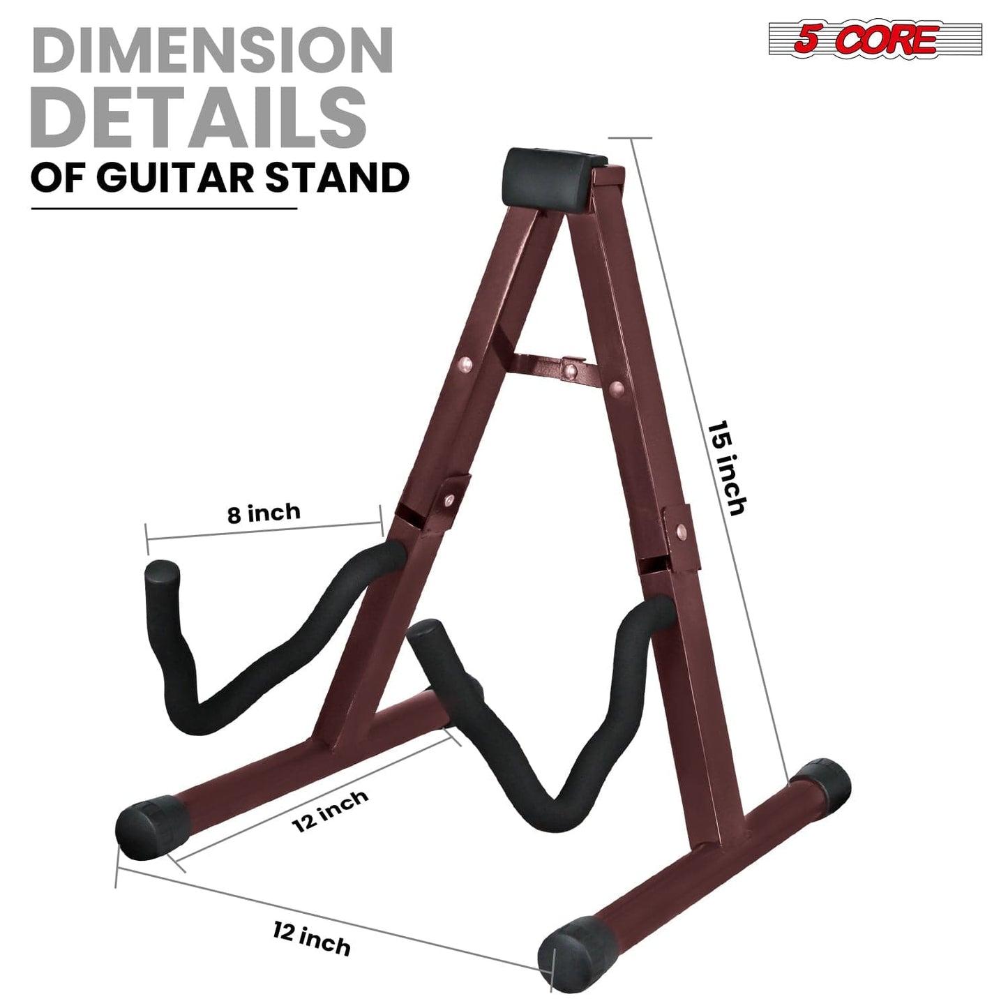 5Core Guitar Stand Floor A Frame Electric Acoustic Bass Soporte Para