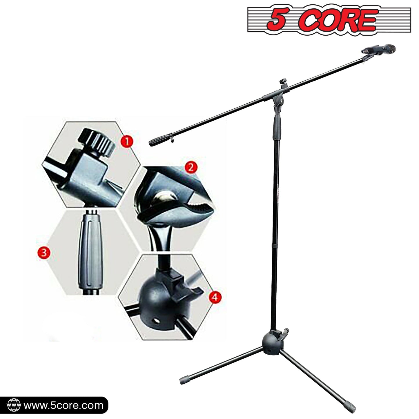 5Core Tripod Mic Stand Heavy Duty Adjustable Holder Floor Microphone