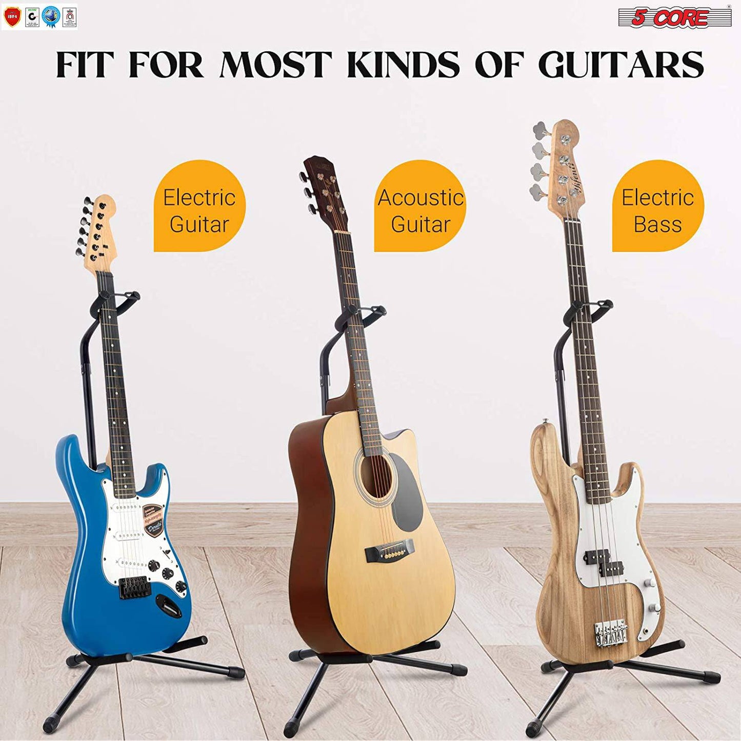 5Core Guitar Stand Floor Foldingholder Soporte Para Guitarra for