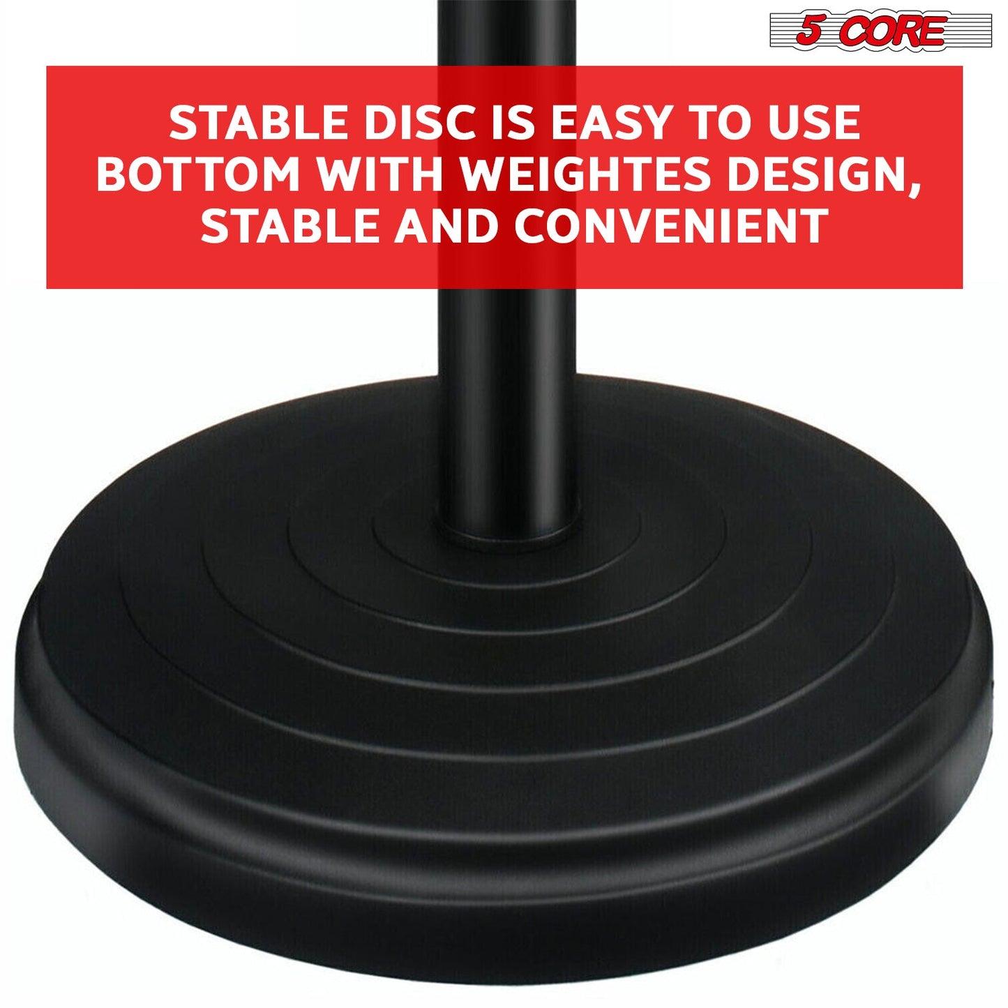 5 Core Desk Mic Stand 2Pcs Adjustable Table Round Base Portable Deskto