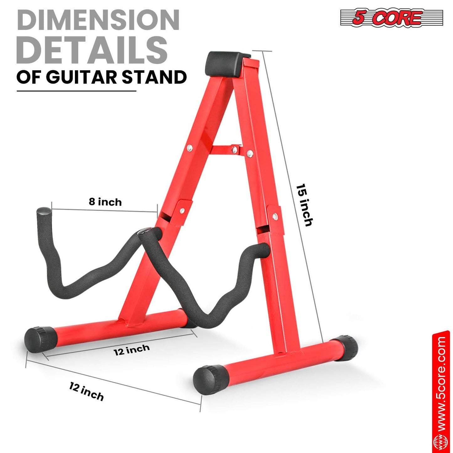 5Core Guitar Stand Floor A Frame Electric Acoustic Bass Soporte Para