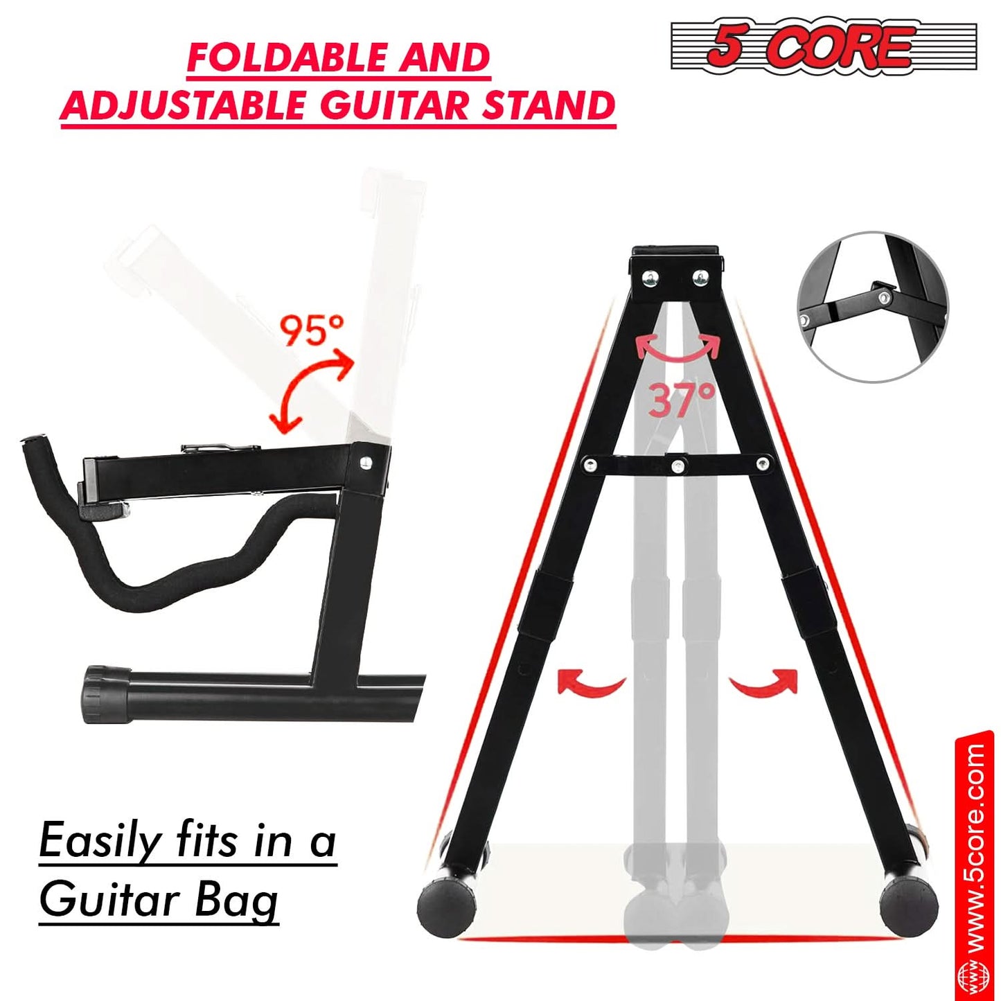 5Core Guitar Stand Floor A Frame Electric Acoustic Bass Soporte Para