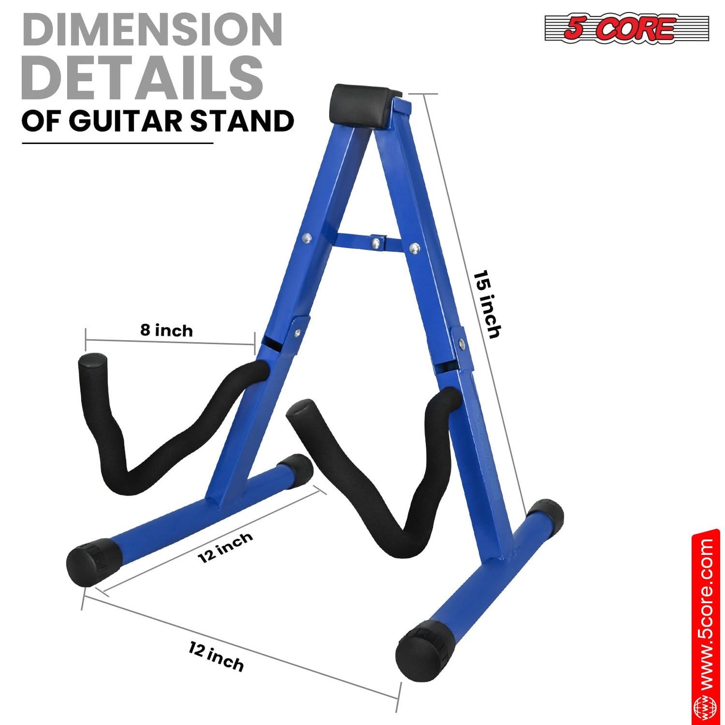 5Core Guitar Stand Floor A Frame Electric Acoustic Bass Soporte Para