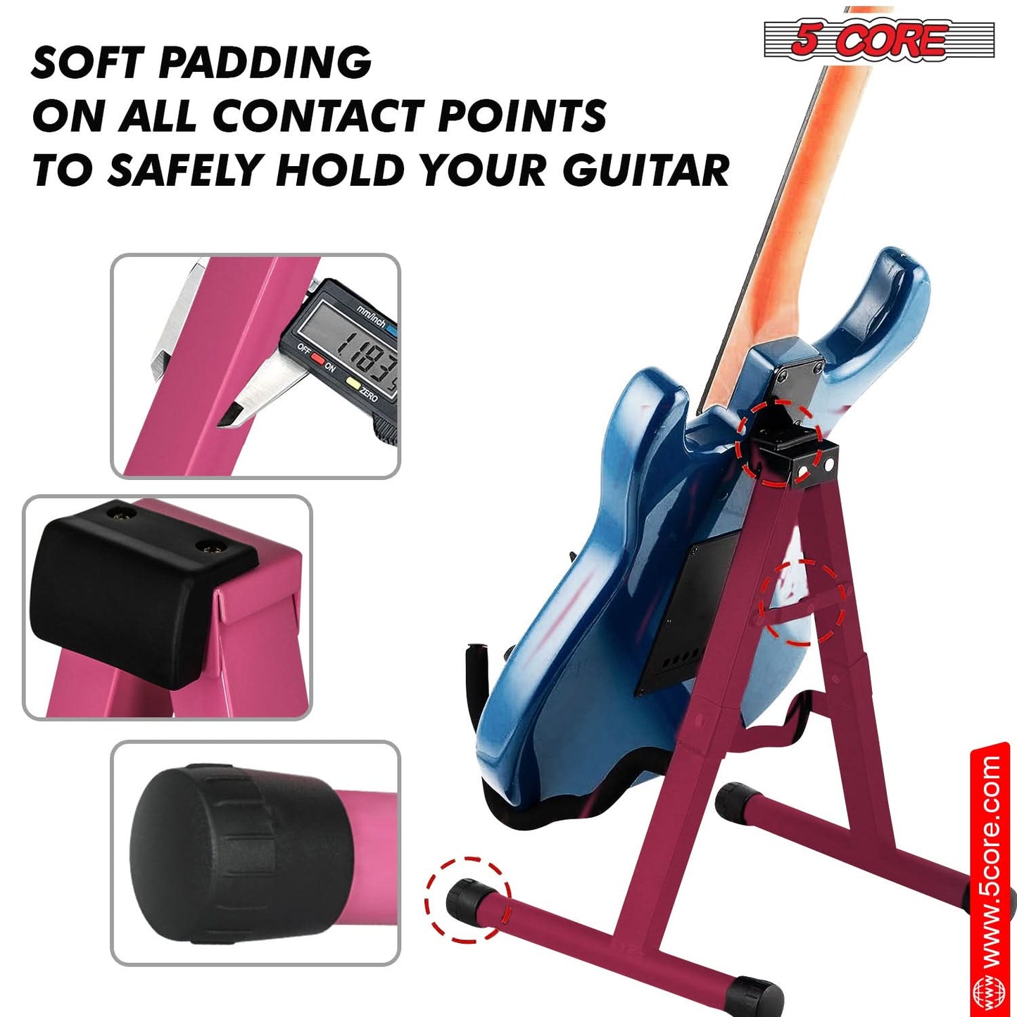 5Core Guitar Stand Floor A Frame Electric Acoustic Bass Soporte Para