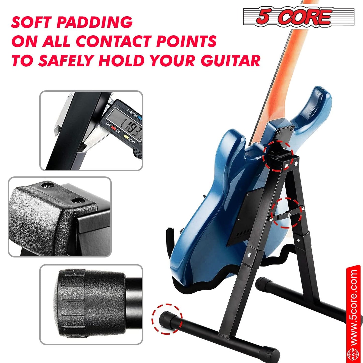 5Core Guitar Stand Floor A Frame Electric Acoustic Bass Soporte Para